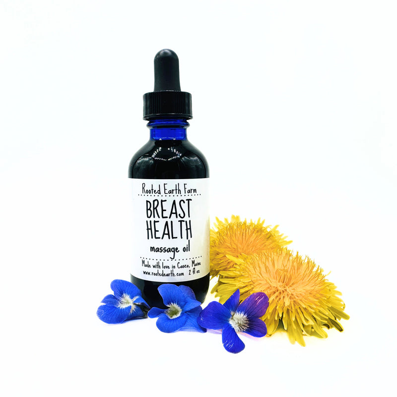 Rooted Earth Farm + Apothecary Breast Health Massage Oil Bath + Body Oils White Smoke 2 oz