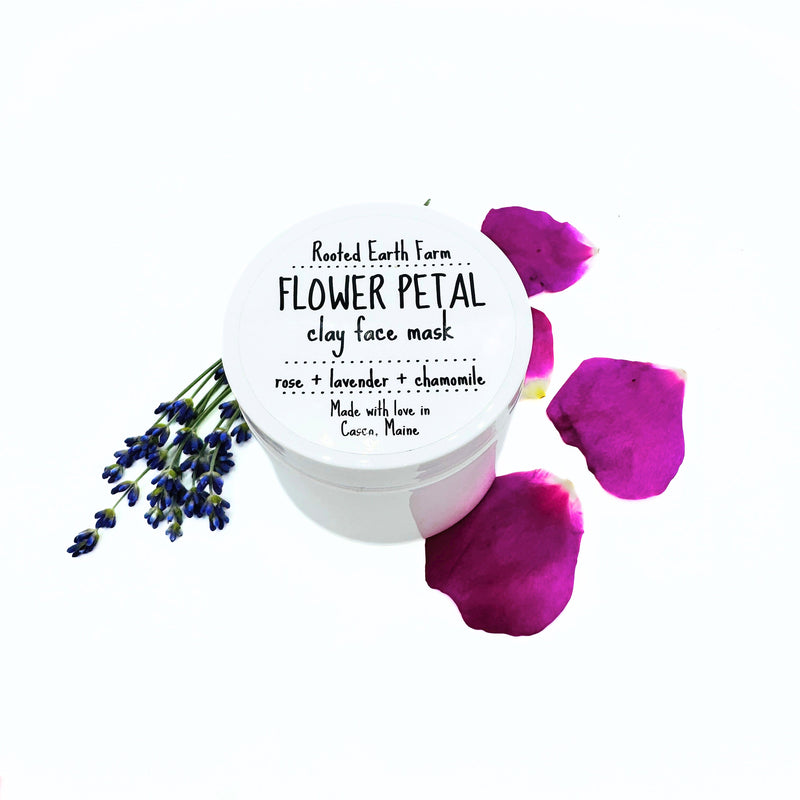 Rooted Earth Farm + Apothecary Flower Petal Clay Face Mask Face Masks + Scrubs White Smoke 2 oz