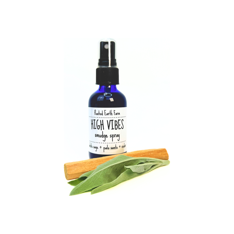 Rooted Earth Farm + Apothecary High Vibes Smudge Spray Smudge Sprays White Smoke 1 oz,2 oz,4 oz