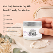 Glimmer Goddess® Organic Skin Care Organic Whipped Body Butter 2 oz – Mini Travel Size for Dry Skin & Eczema Lotions & Creams Bisque Autumn Breeze,Caribbean Breeze,Candy Cane,Christmas Cookie,Cinnamon Apple,Citrus Basil,Citrus Crush,Citrus Mango,Coastal Reverie,Coconut Lime,Evening Snow,Frankincense & Myrrh,Honeysuckle,Jasmine,Lavender,Lavender Lemon,Lavender Orange,Lemon Cream,Lemon V