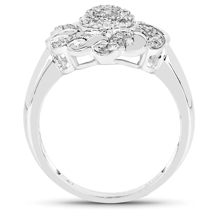 Bids.com 14K Yellow Gold Plated 0.28 Carat Genuine White Diamond .925 Sterling Silver Ring Rings White Smoke size 6.00,size 7.00,size 8.00