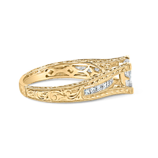 Bids.com 14K Yellow Gold 1.0 Cttw Princess Composite Diamond Engagement Ring (G-H Color, VS1-VS2 Clarity) - Size 7 Rings White Smoke 7 / Yellow.Gold