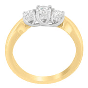 Bids.com 14K Two-Toned Gold 1/2 CTTW Round-cut Diamond Ring (G-H, SI1-SI2) Rings White Smoke 6.75 / YellowWhite.Gold