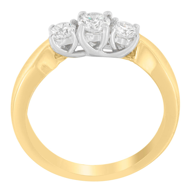 Bids.com 14K Two-Toned Gold 1/2 CTTW Round-cut Diamond Ring (G-H, SI1-SI2) Rings White Smoke 6.75 / YellowWhite.Gold