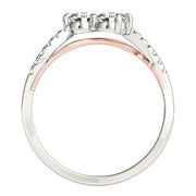 Bids.com Two Stone Diamond Ring with Curved Band in 14k White And Rose Gold (5/8 cttw) Rings White Smoke 3 / White & Rose Gold,3.5 / White & Rose Gold,4 / White & Rose Gold,4.5 / White & Rose Gold,5 / White & Rose Gold,5.5 / White & Rose Gold,6 / White & Rose Gold,6.5 / White & Rose Gold,7 / White & Rose Gold,7.5 / White & Rose Gold,8 / White & Rose Gold,8.5