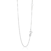 Bids.com 14k White Gold Adjustable Box Chain 0.6mm Necklaces White Smoke 18 / White Gold,20 / White Gold