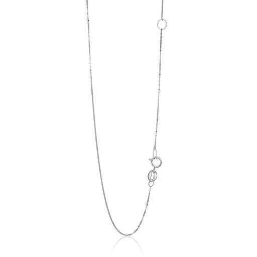 Bids.com 14k White Gold Adjustable Box Chain 0.6mm Necklaces White Smoke 18 / White Gold,20 / White Gold
