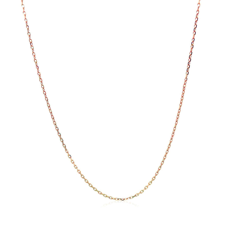 Bids.com Diamond Cut Cable Link Chain in 14k Rose Gold (0.8 mm) Necklaces White Smoke 16 / Rose Gold,18 / Rose Gold,20 / Rose Gold,One / Rose Gold