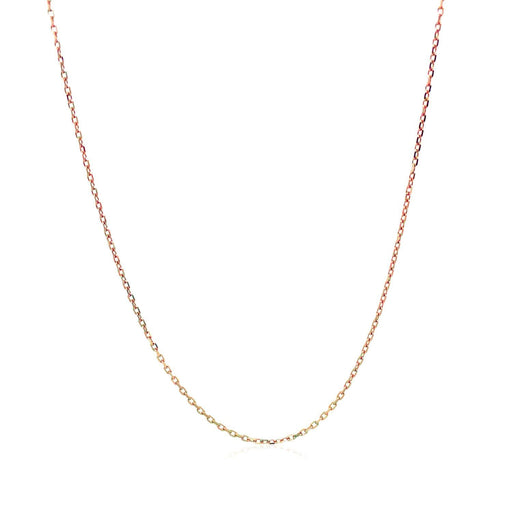 Bids.com Diamond Cut Cable Link Chain in 14k Rose Gold (0.8 mm) Necklaces White Smoke 16 / Rose Gold,18 / Rose Gold,20 / Rose Gold,One / Rose Gold