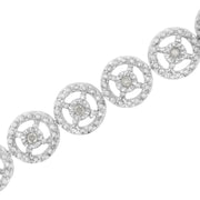 Bids.com .925 Sterling Silver 1/2 Cttw Diamond Nested Circle Miracle Set Open Wheel 7" Fashion Link Bracelet (I-J Color, I3 Clarity) Bracelets White Smoke White.Sterling Silver / 7
