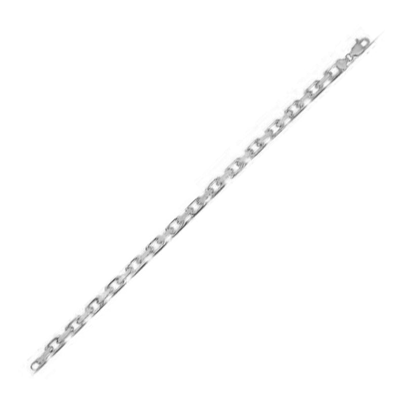 Bids.com 14k White Gold French Cable Link Chain (4.80 mm) Necklaces White Smoke 20 / White Gold,22 / White Gold,24 / White Gold,26 / White Gold