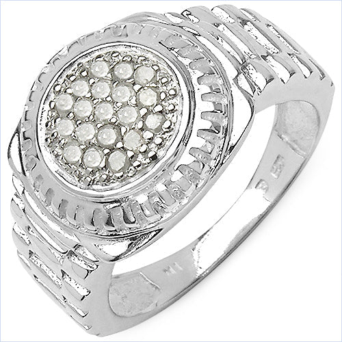 Bids.com 0.20 Carat Genuine White Diamond .925 Sterling Silver Ring Rings White Smoke size 12.00,size 6.00,size 7.00,size 8.00,size 9.00,size 10.00,size 11.00