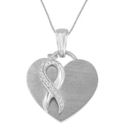 Bids.com .925 Sterling Silver 1/10 cttw Diamond Heart Pendant Necklace (H-I, I1-I2) Necklaces White Smoke White.Sterling Silver / 18
