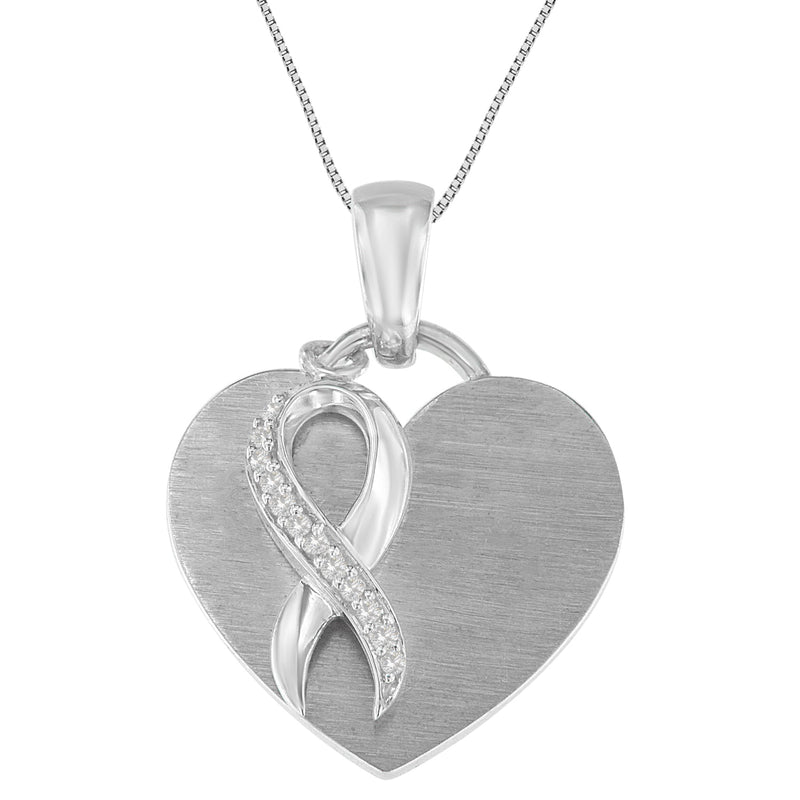 Bids.com .925 Sterling Silver 1/10 cttw Diamond Heart Pendant Necklace (H-I, I1-I2) Necklaces White Smoke White.Sterling Silver / 18