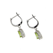 Bids.com .88ct Peridot Diamond Dangle Earrings 14KT White Gold Earrings White Smoke