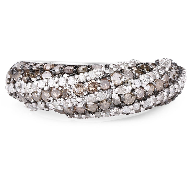Bids.com 1.25 Carat Genuine Champagne Diamond & White Diamond .925 Sterling Silver Ring Rings White Smoke size 6.00,size 7.00,size 8.00,size 9.00,size 5.00,size 10.00