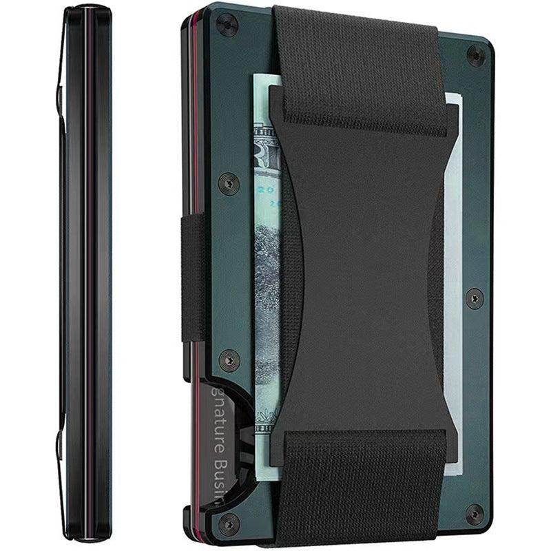 SmartPursue™ Carbon Fiber Wallet - RFID Blocking Metal Card Holder Card Wallet Dark Slate Gray Dark Green