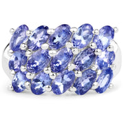 Bids.com 3.75 Carat Genuine Tanzanite .925 Sterling Silver Ring Rings White Smoke size 6.00,size 8.00,size 7.75,size 7.00,size 9.00,size 5.00,size 10.00