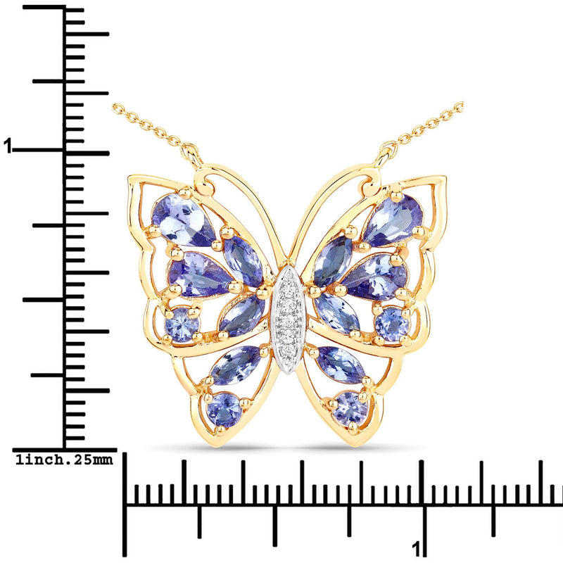 Bids.com 2.76 Carat Genuine Tanzanite and White Zircon .925 Sterling Silver Necklace Necklaces White Smoke