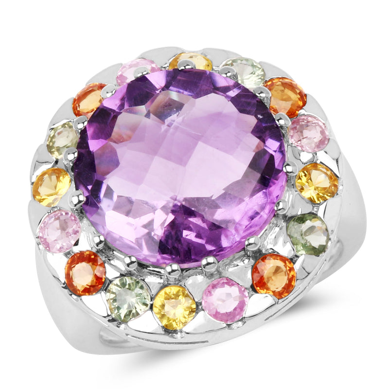 Bids.com 10.16 Carat Genuine Multi Stone .925 Sterling Silver Ring Rings White Smoke size 5.00,size 6.00,size 7.00,size 8.00,size 9.00