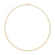 Bids.com Solid 14K Yellow Gold 2.5mm Paperclip Chain Necklace Unisex 18" Inches Necklaces White Smoke Yellow.Gold / 18,White.Gold / 18