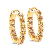Bids.com 3.20 Carat Genuine Citrine .925 Sterling Silver Earrings Earrings White Smoke