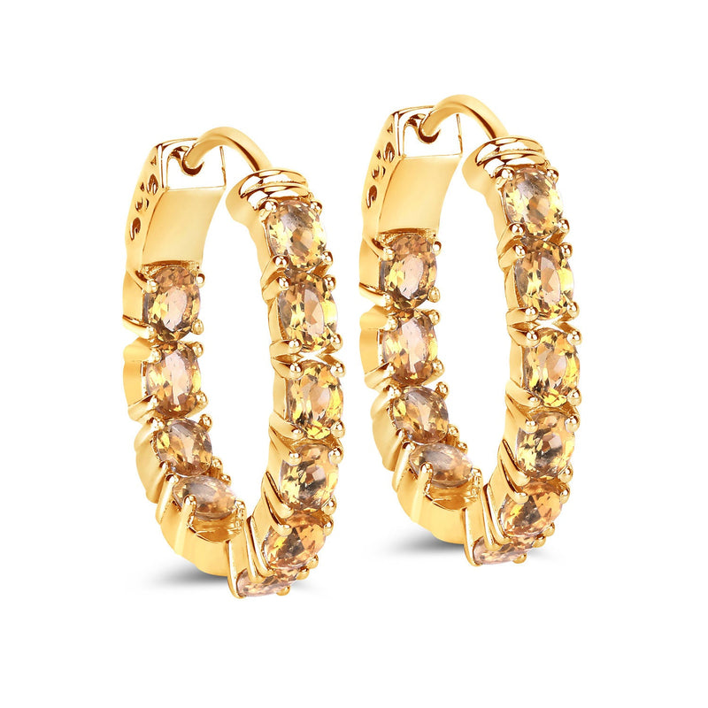 Bids.com 3.20 Carat Genuine Citrine .925 Sterling Silver Earrings Earrings White Smoke