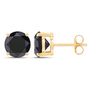 Bids.com 4.91 Carat Genuine Black Diamond 14K Yellow Gold Earrings Earrings White Smoke