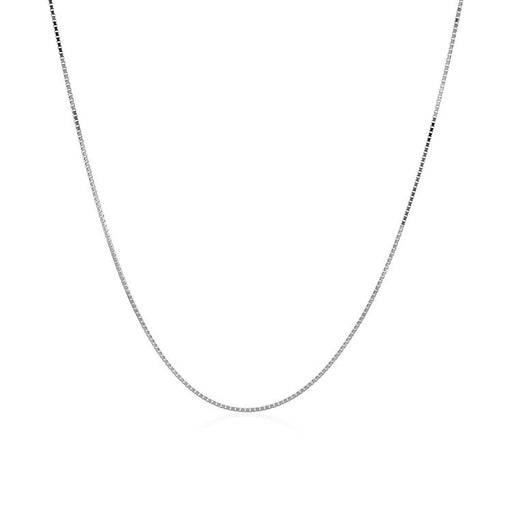 Bids.com 14k White Gold Classic Box Chain 0.6mm Necklaces White Smoke 16 / White Gold,18 / White Gold,20 / White Gold,24 / White Gold