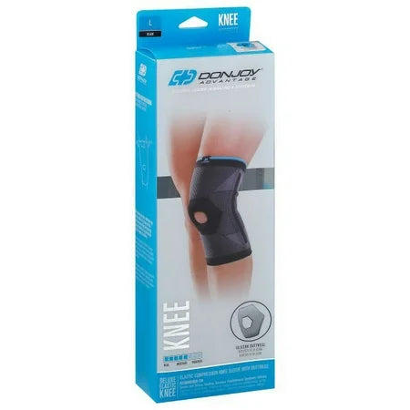 Donjoy Donjoy Advantage Deluxe Elastic Knee Black Large Knee Brace Gray