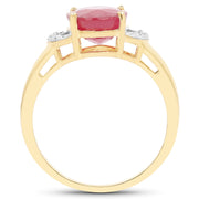 Bids.com 14K Yellow Gold Plated 4.01 Carat Glass Filled Ruby and White Diamond .925 Sterling Silver Ring Rings White Smoke size 5.50,size 7.50,size 9.00,size 6.50,size 6.00,size 7.00,size 8.00