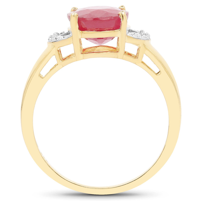 Bids.com 14K Yellow Gold Plated 4.01 Carat Glass Filled Ruby and White Diamond .925 Sterling Silver Ring Rings White Smoke size 5.50,size 7.50,size 9.00,size 6.50,size 6.00,size 7.00,size 8.00