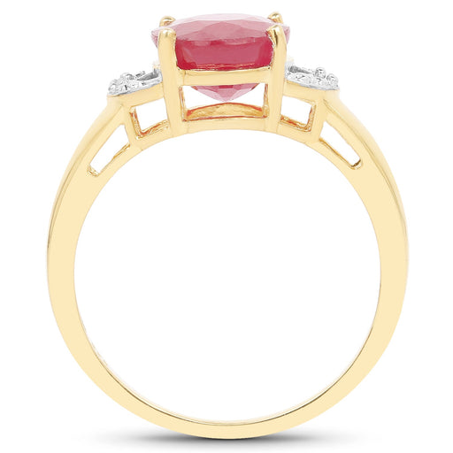 Bids.com 14K Yellow Gold Plated 4.01 Carat Glass Filled Ruby and White Diamond .925 Sterling Silver Ring Rings White Smoke size 5.50,size 7.50,size 9.00,size 6.50,size 6.00,size 7.00,size 8.00