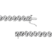 Bids.com .925 Sterling Silver 2.0 Cttw Round-Cut Diamond "S" Link Bracelet (I-J Color, I3 Clarity) - 7.25" Bracelets White Smoke White.Sterling Silver / 7.25