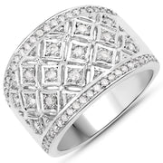 Bids.com 0.52 Carat Genuine White Diamond .925 Sterling Silver Ring Rings White Smoke size 7.00,size 6.00,size 8.00,size 9.00