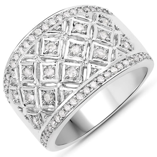 Bids.com 0.52 Carat Genuine White Diamond .925 Sterling Silver Ring Rings White Smoke size 7.00,size 6.00,size 8.00,size 9.00