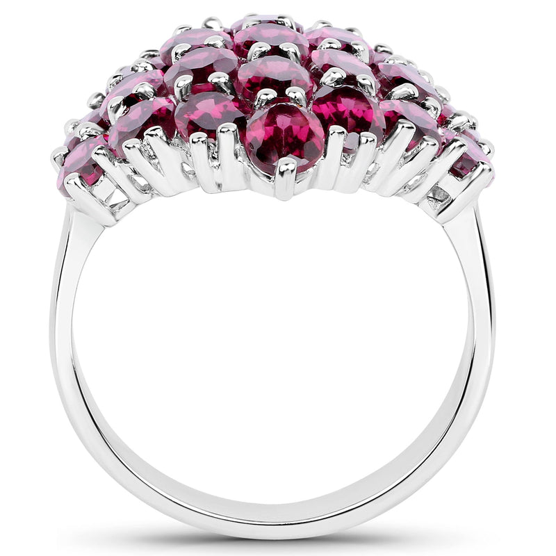 Bids.com 11.50 Carat Genuine Rhodolite .925 Sterling Silver Ring Rings White Smoke size 6.00,size 8.00,size 10.00,size 7.00,size 9.00,size 12.00