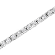 Bids.com 14K White Gold 3.0 Cttw Lab Grown Diamond Illusion-Set Miracle Plate Tennis Bracelet (F-G Color, VS1-VS2 Clarity) - Size 7.25" Bracelets White Smoke White.Gold / 7.25