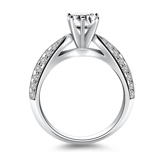Bids.com 14k White Gold Cathedral Double Row Pave Diamond Engagement Ring Rings White Smoke 4 / White Gold,4.5 / White Gold,5 / White Gold,5.5 / White Gold,6 / White Gold,6.5 / White Gold,7 / White Gold,7.5 / White Gold,8 / White Gold,8.5 / White Gold,9 / White Gold