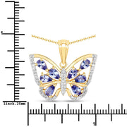 Bids.com 1.75 Carat Genuine Tanzanite and White Zircon .925 Sterling Silver Pendant Pendants White Smoke