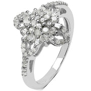 Bids.com 0.63 Carat Genuine White Diamond & Yellow Diamond .925 Sterling Silver Ring Rings White Smoke size 7.00,size 6.00,size 8.00,size 9.00