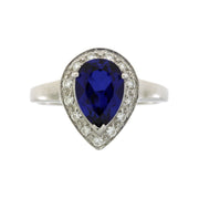 Bids.com Created Sapphire Moissanite Ring Sterling Silver Rings White Smoke 7.0