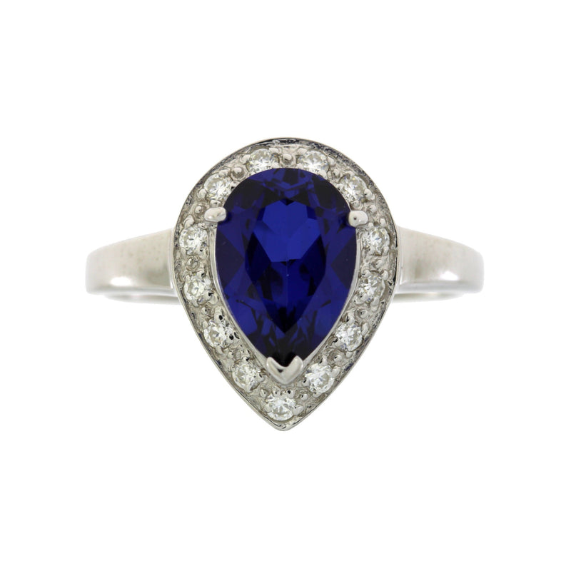Bids.com Created Sapphire Moissanite Ring Sterling Silver Rings White Smoke 7.0
