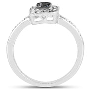 Bids.com 0.36 Carat Genuine Blue Diamond and White Diamond .925 Sterling Silver Ring Rings White Smoke size 6.00,size 7.00,size 8.00,size 9.00,size 5.00