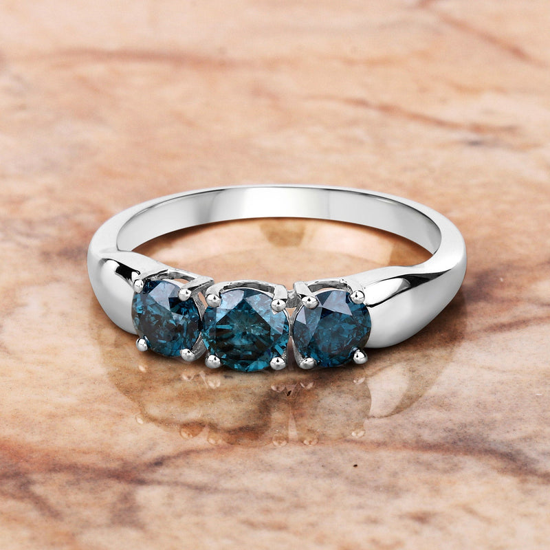 Bids.com 1.03 Carat Genuine Blue Diamond 14K White Gold Ring Rings Wheat size 6.00,size 7.00,size 8.00,size 4.00
