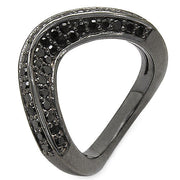 Bids.com 1.02 Carat Genuine Black Diamond .925 Sterling Silver Ring Rings White Smoke size 5.50,size 6.00,size 7.00,size 8.00,size 9.00