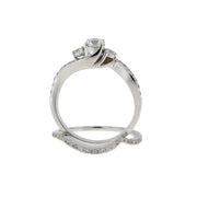 Bids.com .70ct Diamond Engagement Ring Set 14KT White Gold Rings White Smoke 7.0