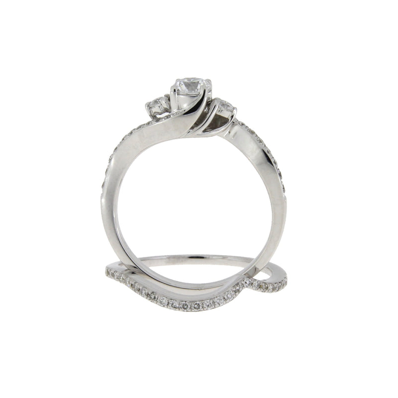 Bids.com .70ct Diamond Engagement Ring Set 14KT White Gold Rings White Smoke 7.0