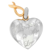 Bids.com 10K Yellow Gold Over Silver Heart Pendant Necklace Necklaces White Smoke YellowWhite.Gold / 18