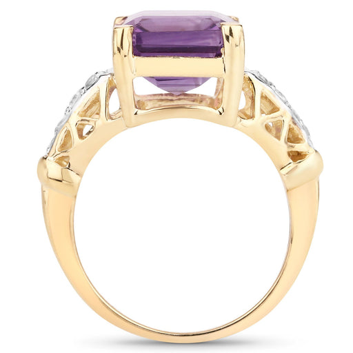 Bids.com 4.83 Carat Genuine Amethyst and White Topaz .925 Sterling Silver Ring Rings White Smoke size 5.00,size 6.00,size 7.00,size 8.00,size 9.00